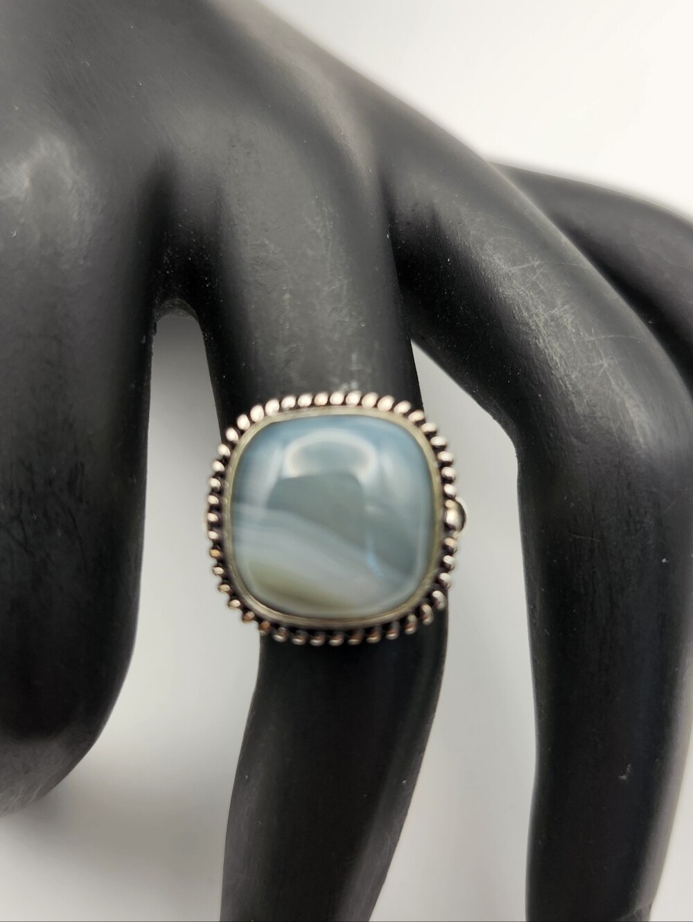 925 Silver Semi-precious Stone Ring, Size 7.5